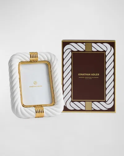 Jonathan Adler Twisted-rope Gold-tone Picture Frame In White