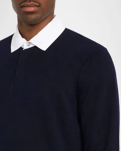Dunhill Collared Long-sleeved Sweatshirt In Blue