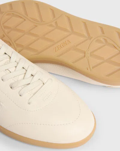 Zegna 232 Low Top Suede Sneakers Rubber Sole In Multi