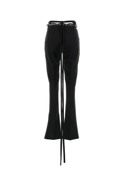 Blumarine Stretch Polyester Blend Flared Lace Pants In Blue