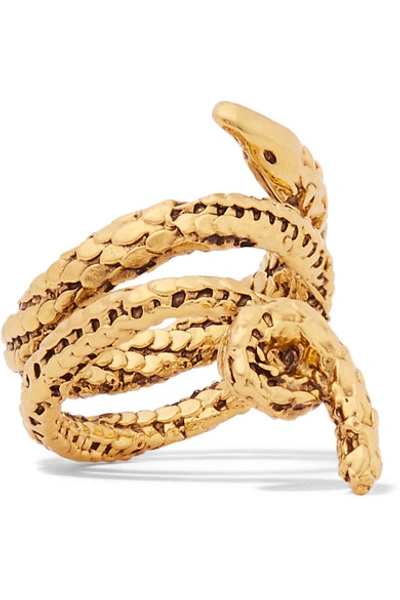 Shop Aurelie Bidermann Asclepios Gold-plated Ring