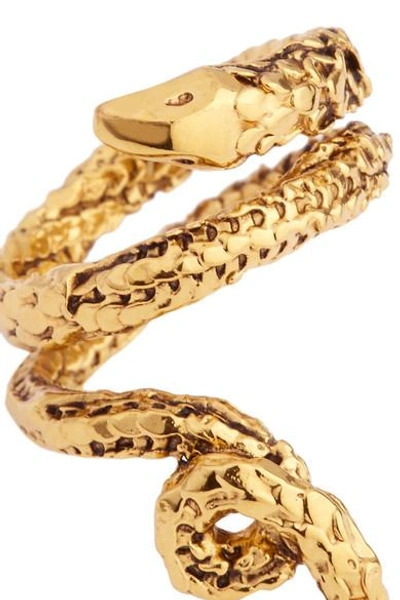 Shop Aurelie Bidermann Asclepios Gold-plated Ring