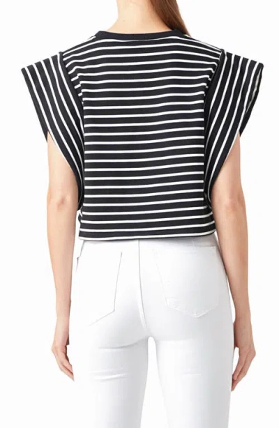 Endless Rose Stripe Crop T-shirt In Multi
