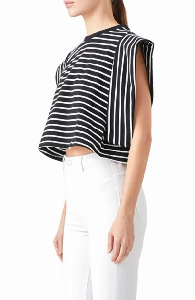 Endless Rose Stripe Crop T-shirt In Multi