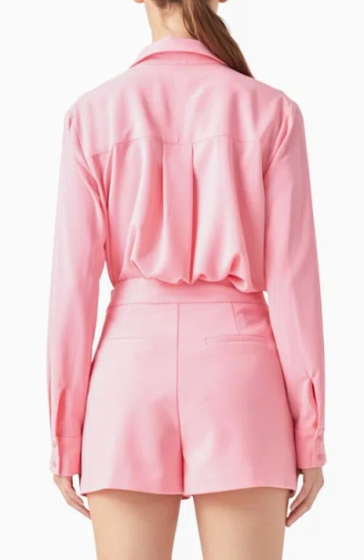 Endless Rose Solid Button-up Shirt In Pink