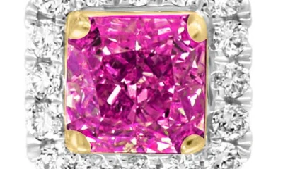 Effy Diamond Halo Ruby Stud Earrings In Multi