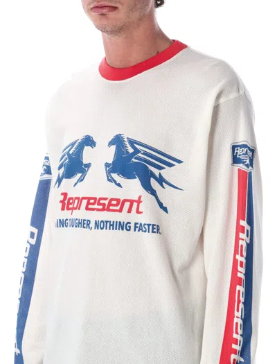 Represent Crew Neck Long Sleeves Graphic Print Trim In Multi