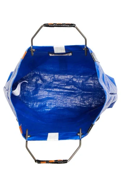 Plan C Stripe Shopper Tote In Blue