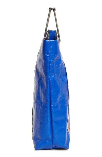 Plan C Stripe Shopper Tote In Blue