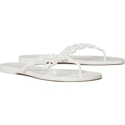 Tory Burch Flat Sandals Braided Strap Open Toe In White
