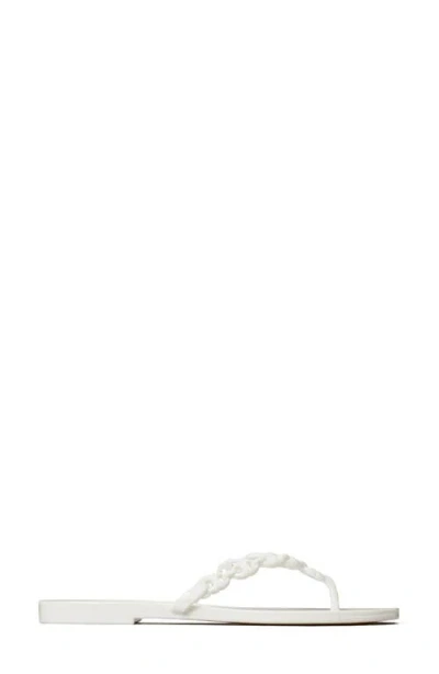 Tory Burch Flat Sandals Braided Strap Open Toe In White