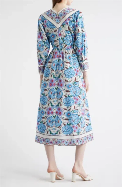 Cleobella Blanche Midi Dress In Blue, White, Pink, Multicolor