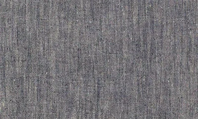 Madewell Short Sleeve Linen Top Dark Chambray In Gray