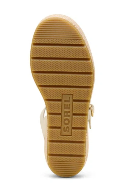 Sorel Sunpeak Ankle Strap Platform Wedge Sandal In White