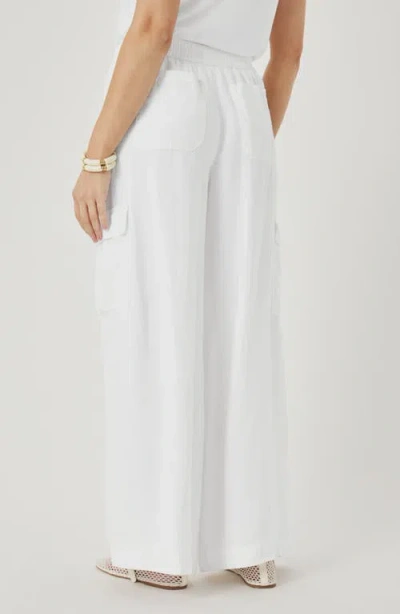 Splendid Stella Linen Cargo Pull-on Pants In White