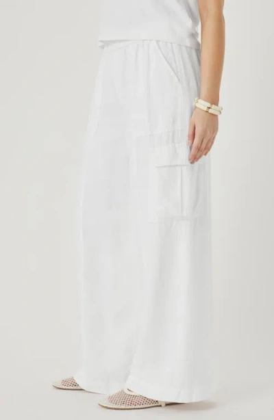 Splendid Stella Linen Cargo Pull-on Pants In White