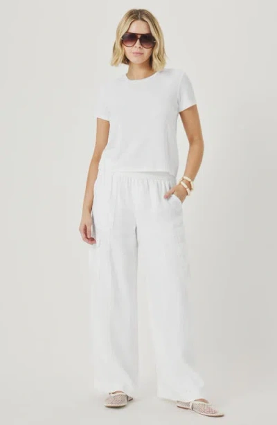 Splendid Stella Linen Cargo Pull-on Pants In White
