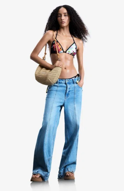 Desigual Daiquiri Triangle Bikini Top In Multi
