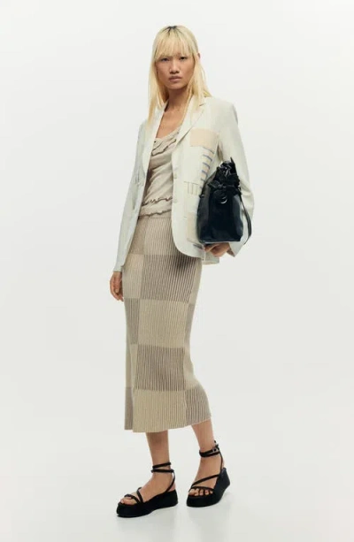 Desigual Patchwork Blazer In Green