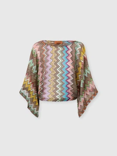 Missoni Zigzag Pattern Top In Brown