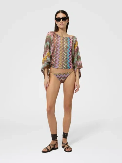 Missoni Zigzag Pattern Top In Brown