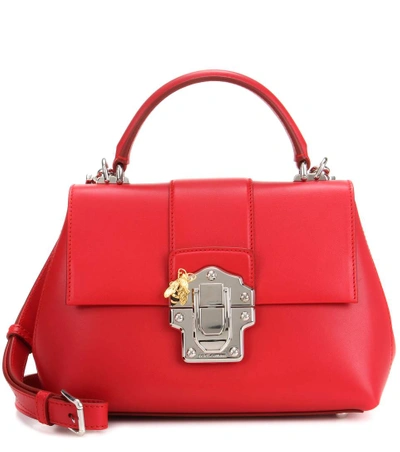 Dolce & Gabbana Lucia Leather Shoulder Bag In Red