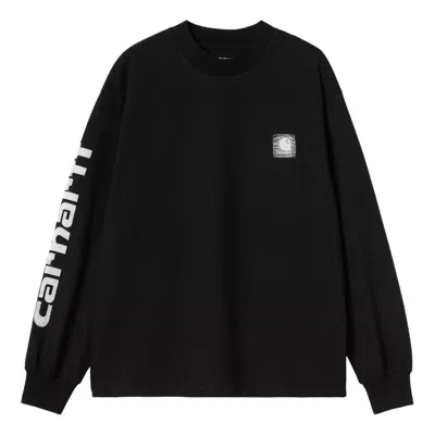 Carhartt W' L/s Archive Script T-shirt In Black