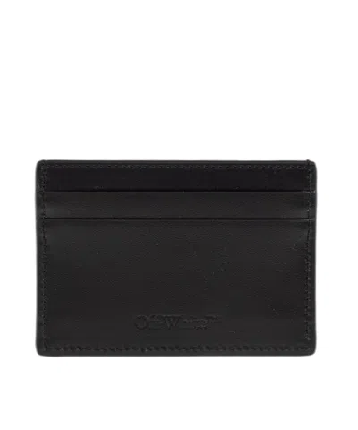 Off-white Diagonal-stripes Card Case In Brown