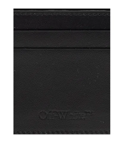 Off-white Diagonal-stripes Card Case In Brown