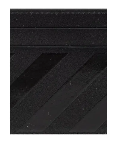 Off-white Diagonal-stripes Card Case In Brown