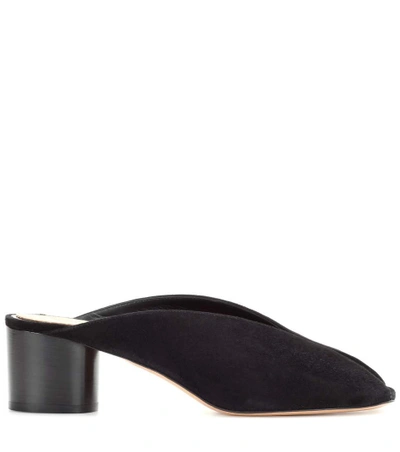 Shop Isabel Marant Measha Slip-on Suede Sandals In Llack