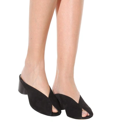 Shop Isabel Marant Measha Slip-on Suede Sandals In Llack