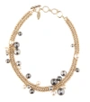 LANVIN Pale gold-tone chain with faux pearls necklace
