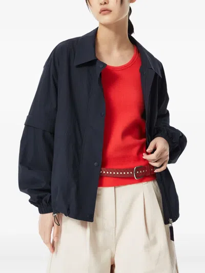 Tomboy Drawstring-hem Jacket In Blue