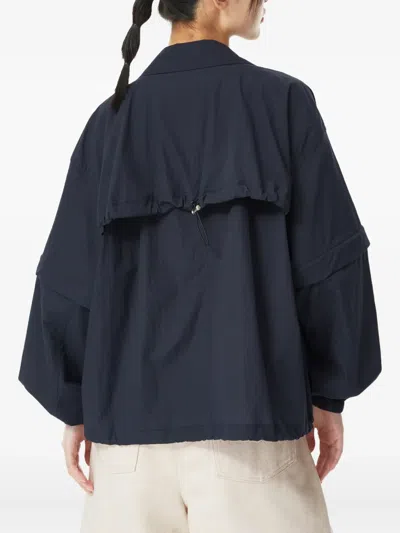 Tomboy Drawstring-hem Jacket In Blue
