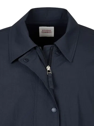 Tomboy Drawstring-hem Jacket In Blue