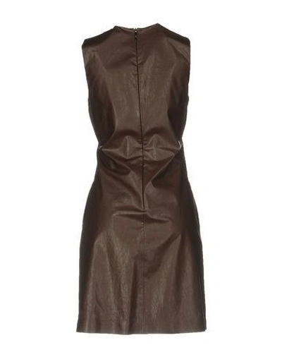 Shop Msgm Short Dress In Dark Brown