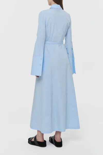 Gabriela Hearst Carmina Maxi Shirtdress In Light Blue Sea Island Cotton