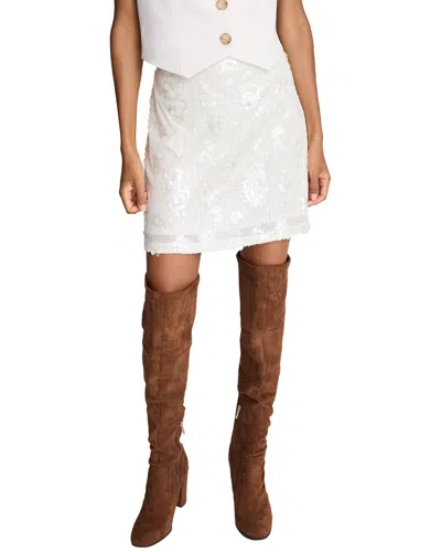 Kenneth Cole Sequin Pull On Mini Skirt In White