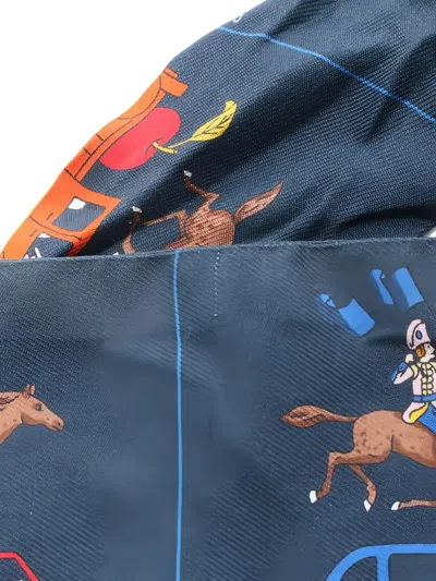 Pre-owned Hermes 2000s Parade Scarf In Blue
