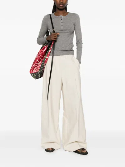 Samsoe & Samsoe Buttoned Long-sleeve Top In Gray