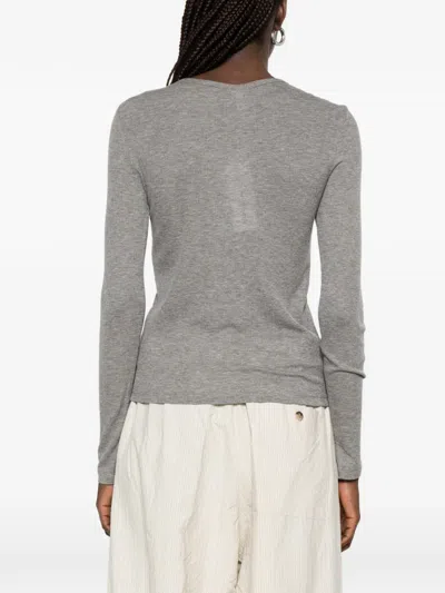 Samsoe & Samsoe Buttoned Long-sleeve Top In Gray