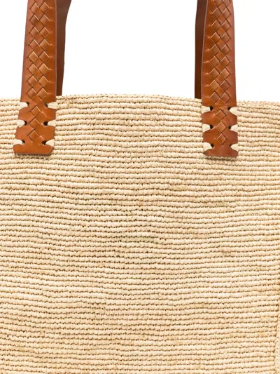 Dragon Diffusion X Sovani Woven-raffia Leather-panel Tote Bag In Neutral