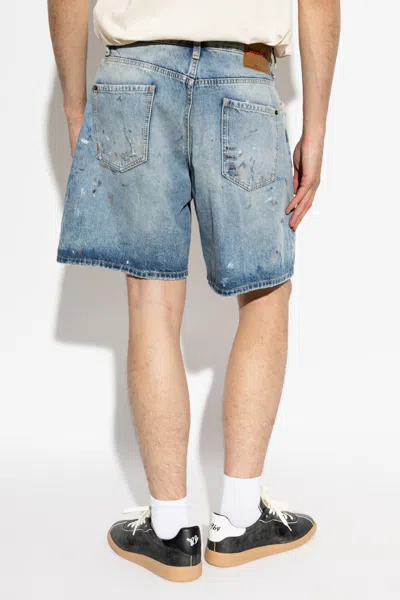 Dsquared2 Patchwork Medium Wash Boxer Shorts In Blue