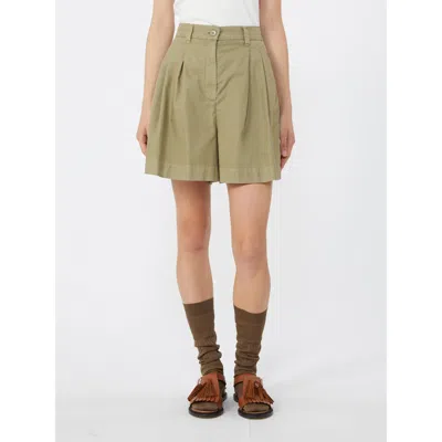 Weekend Max Mara Belt-loop Shorts In Green