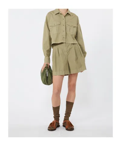 Weekend Max Mara Belt-loop Shorts In Green