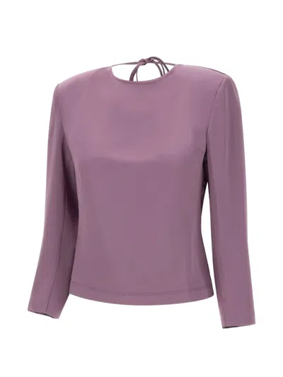 Jacques Draped Open-back Blouse In Pink