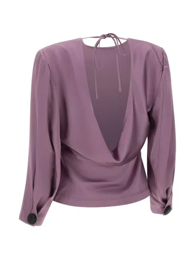 Jacques Draped Open-back Blouse In Pink