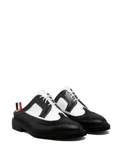 Thom Browne Longwing Brogue Mules In Black