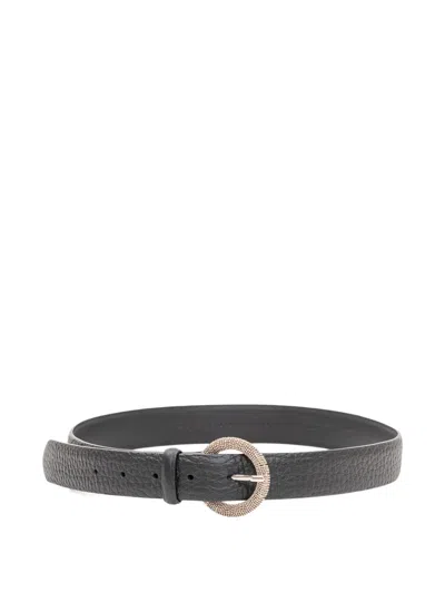 Orciani Pebbled Leather Belt In White